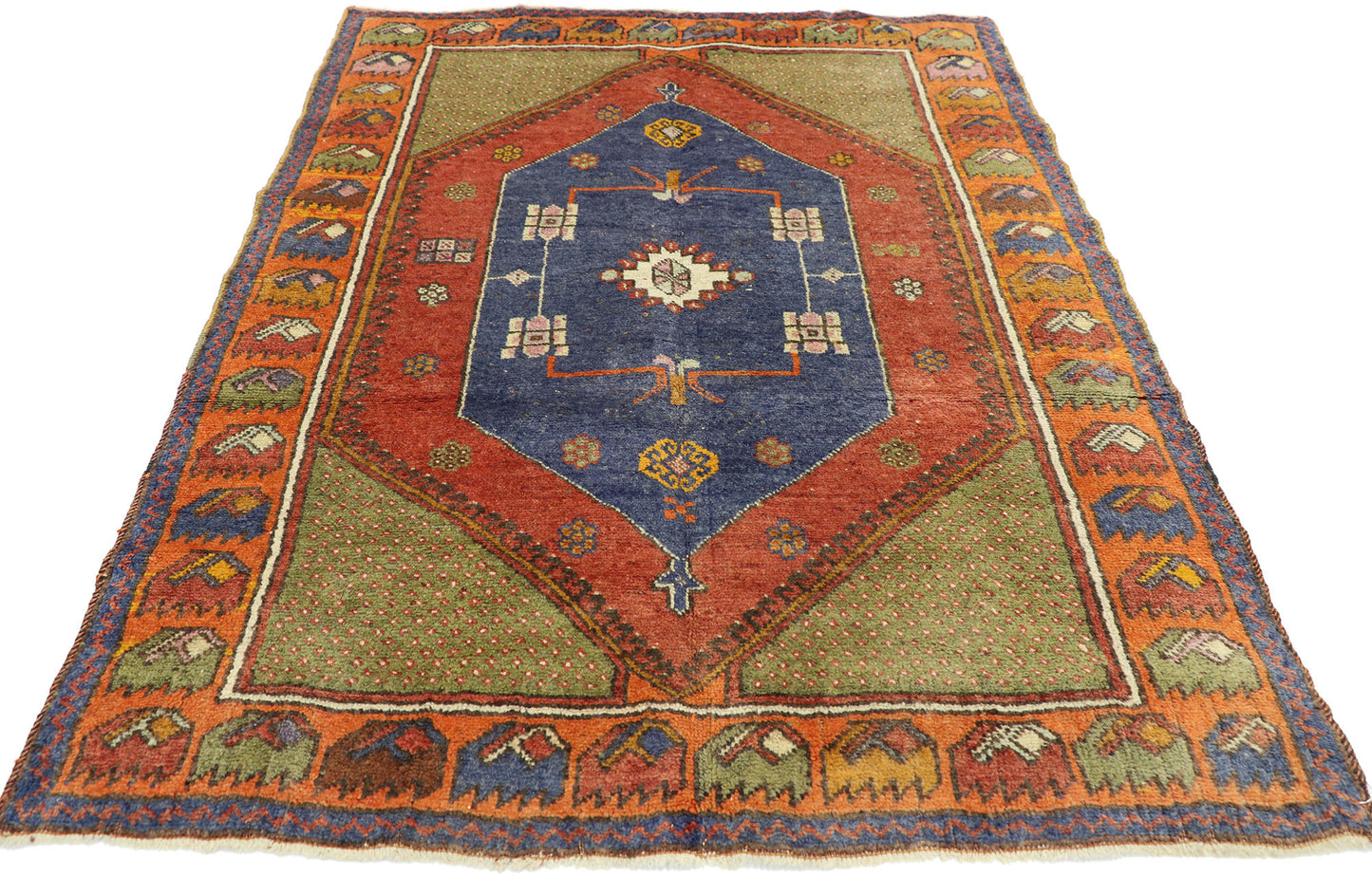 3 x 5 Vintage Turkish Oushak Rug 52715