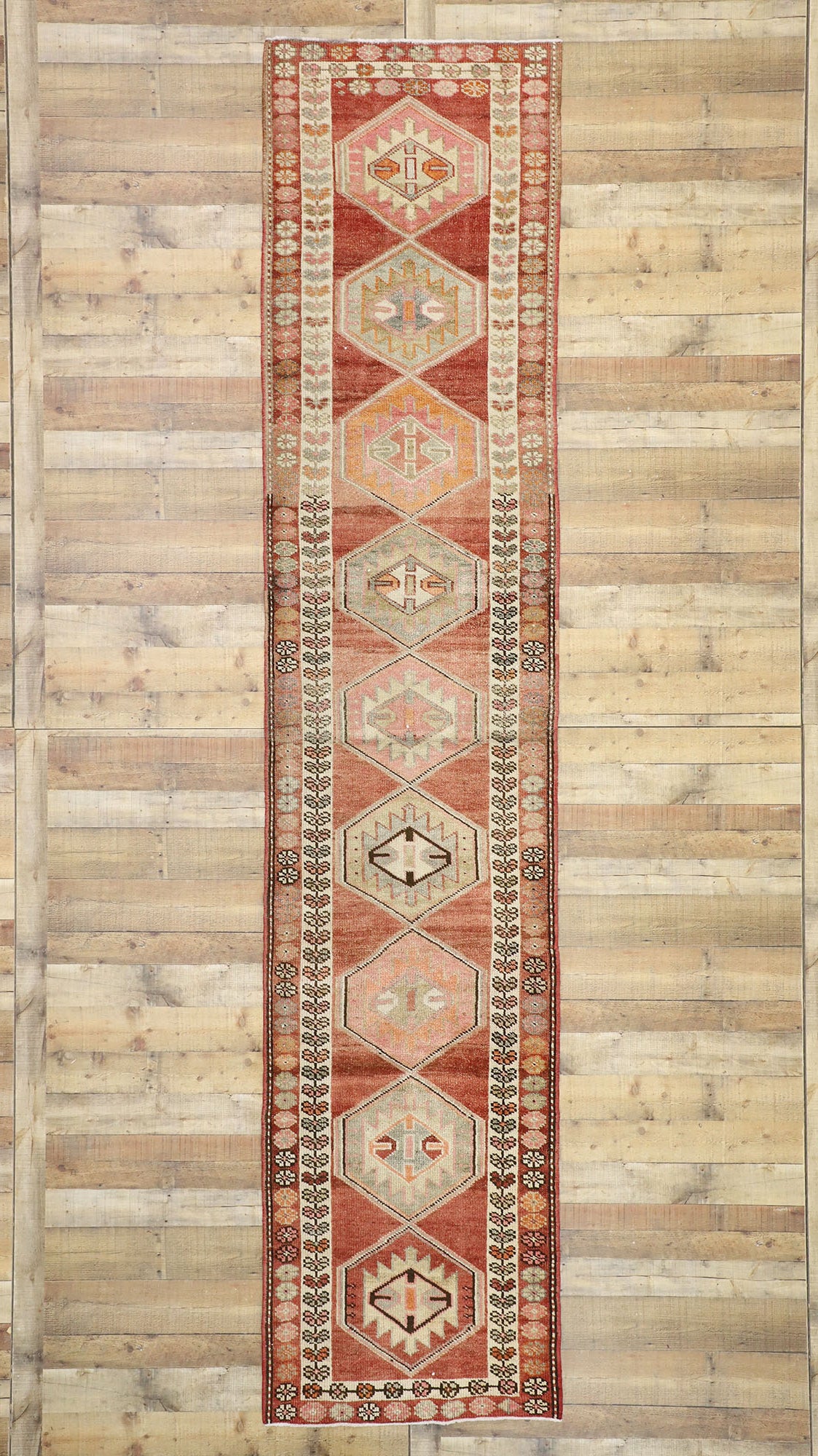 3 x 14 Vintage Oushak Runner 52716