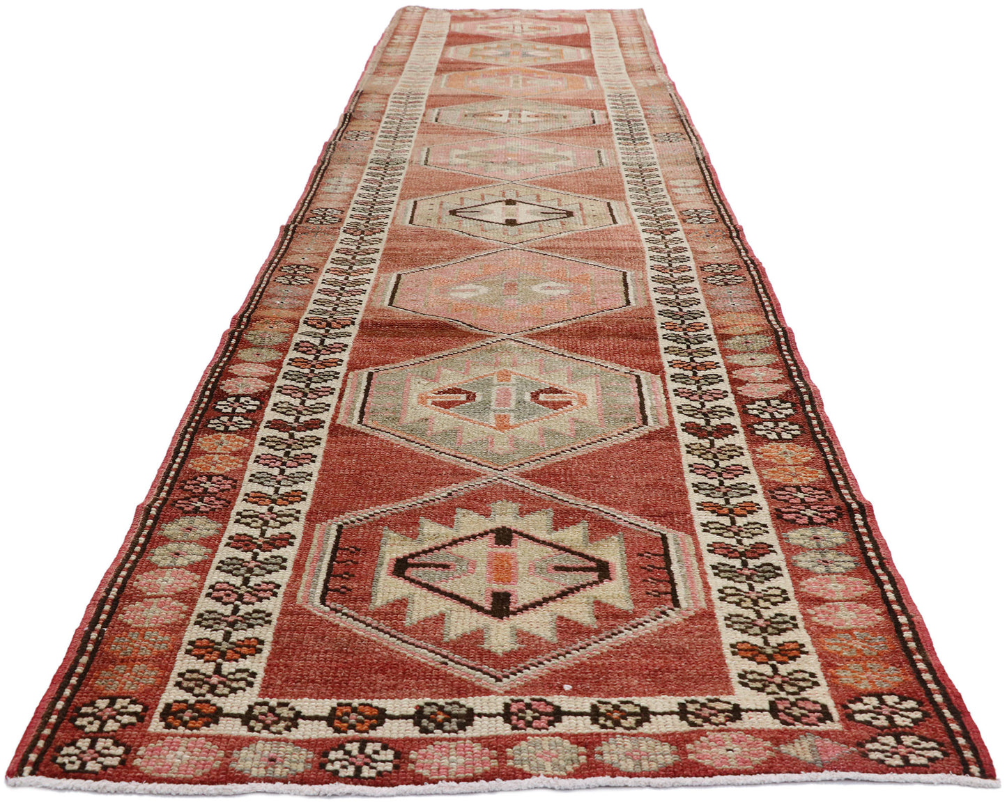 3 x 14 Vintage Oushak Runner 52716