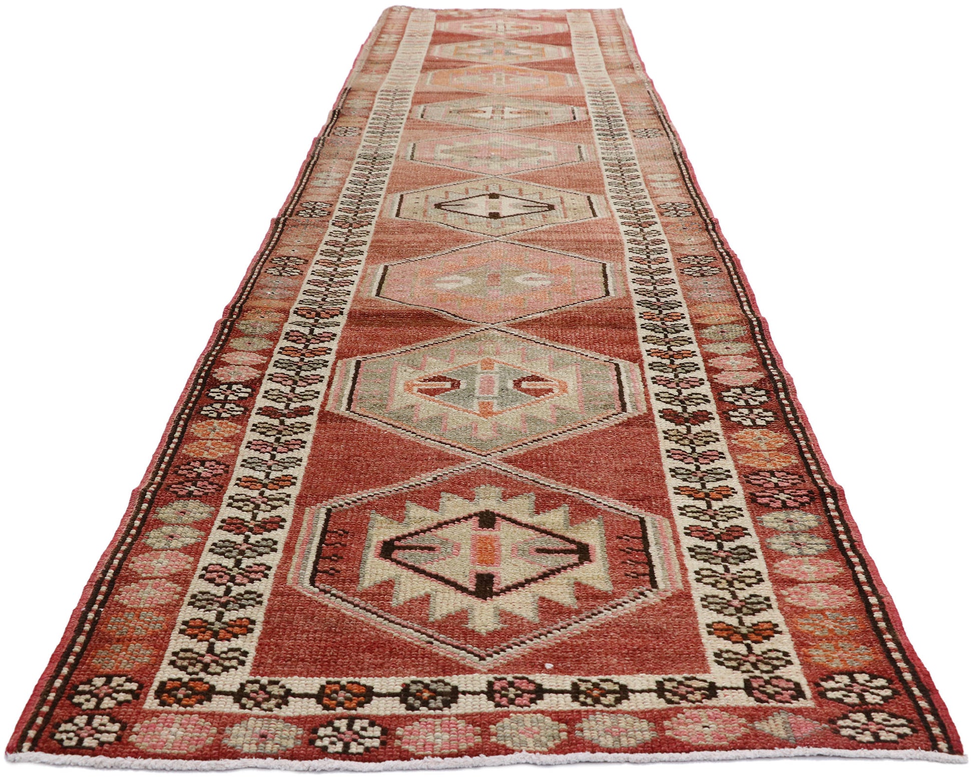 3 x 14 Vintage Oushak Runner 52716