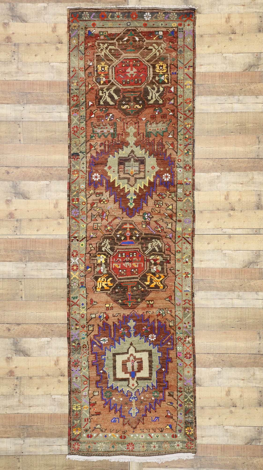 3 x 10 Vintage Turkish Oushak Rug 52717