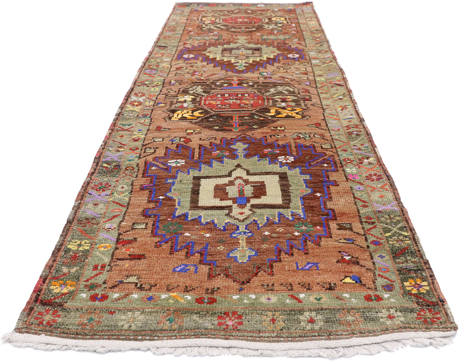3 x 10 Vintage Turkish Oushak Rug 52717