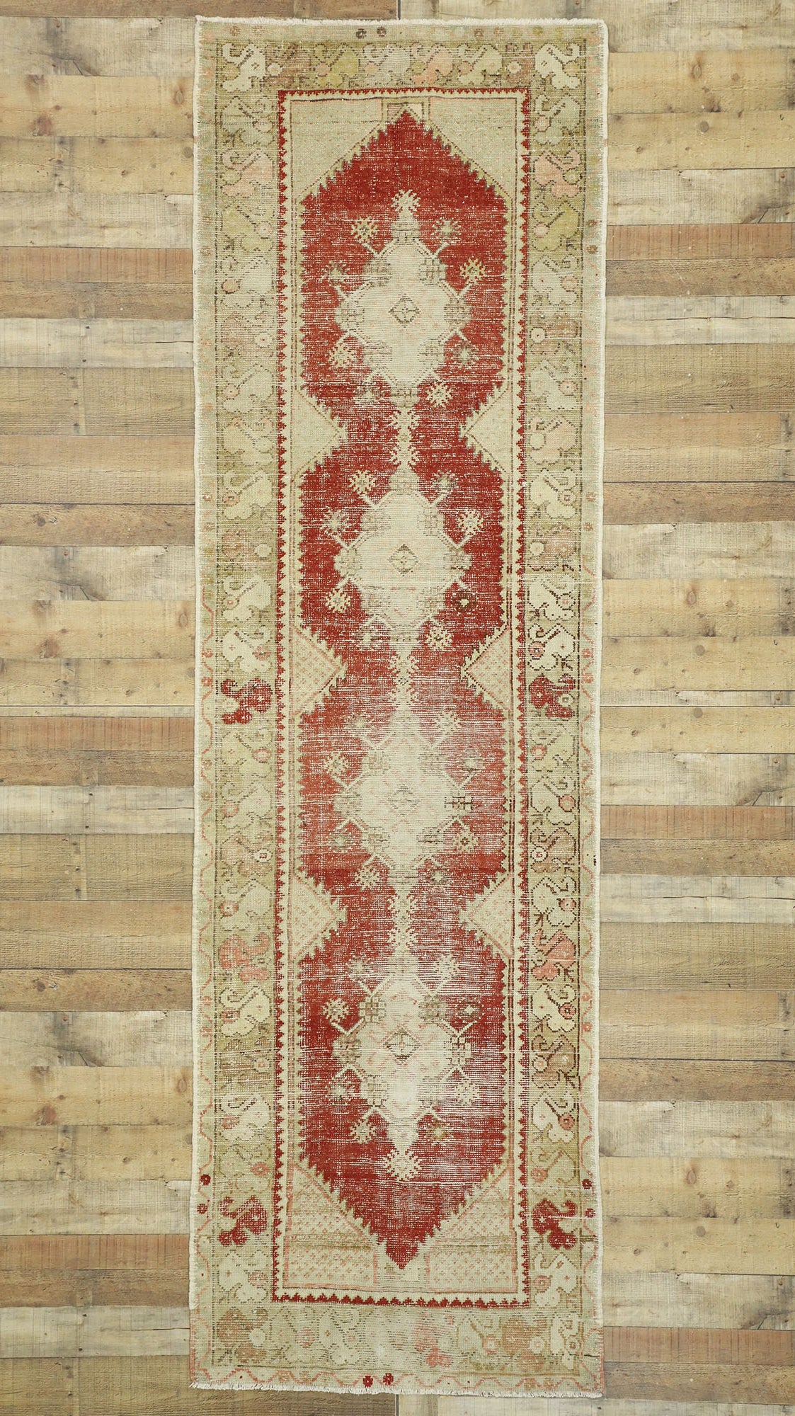 3 x 11 Vintage Turkish Oushak Rug 52719