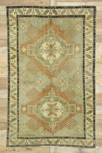 4 x 6 Vintage Turkish Oushak Rug 52726