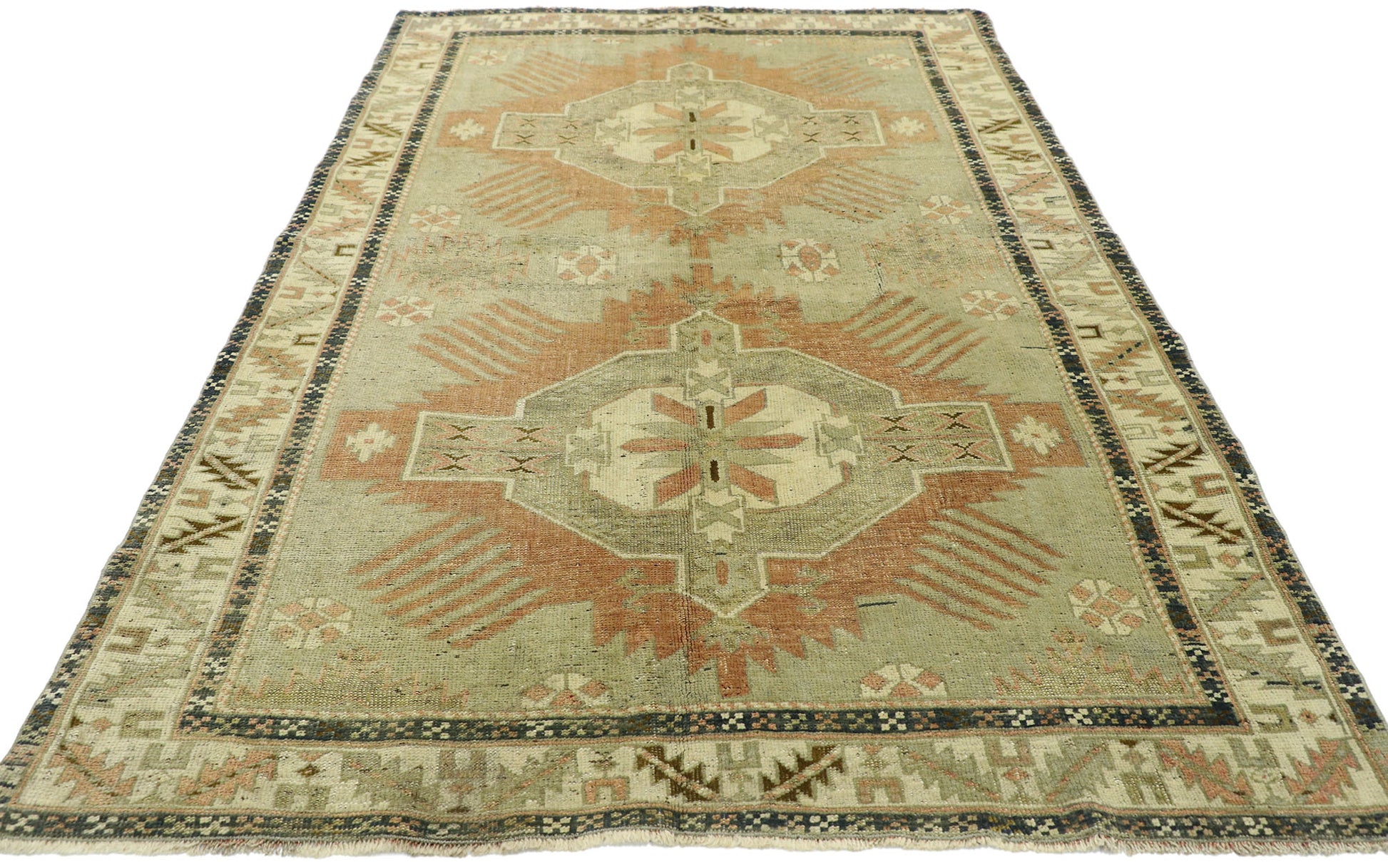 4 x 6 Vintage Turkish Oushak Rug 52726