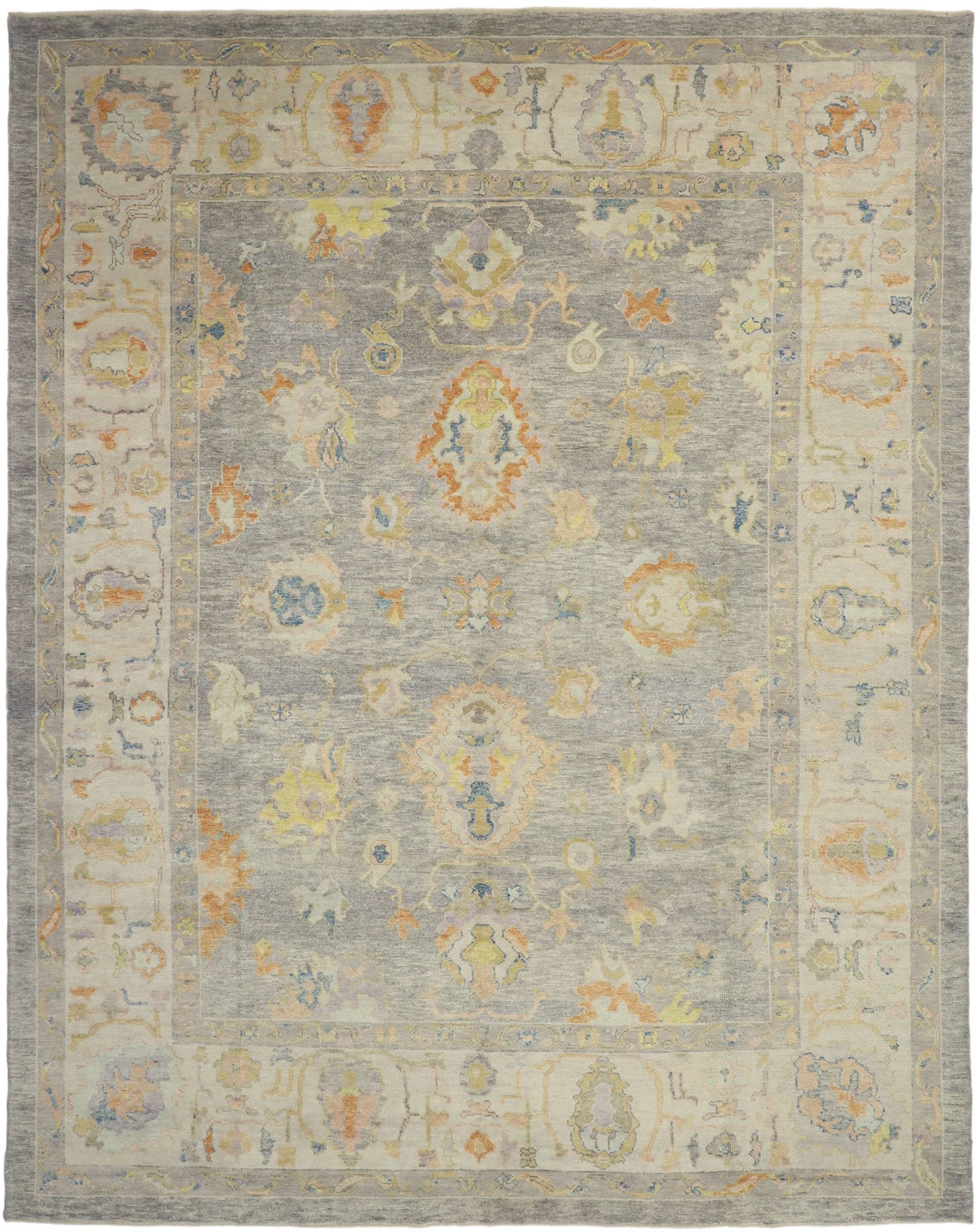 11 x 14 Gray Turkish Oushak Rug 52731