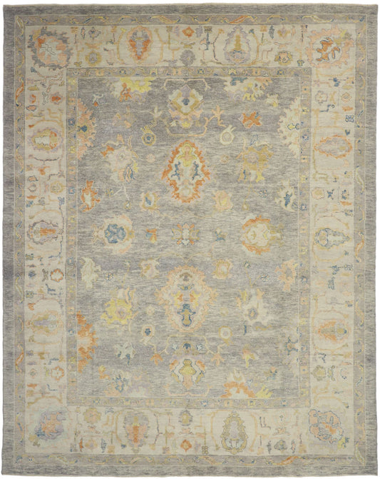 11 x 14 Gray Turkish Oushak Rug 52731