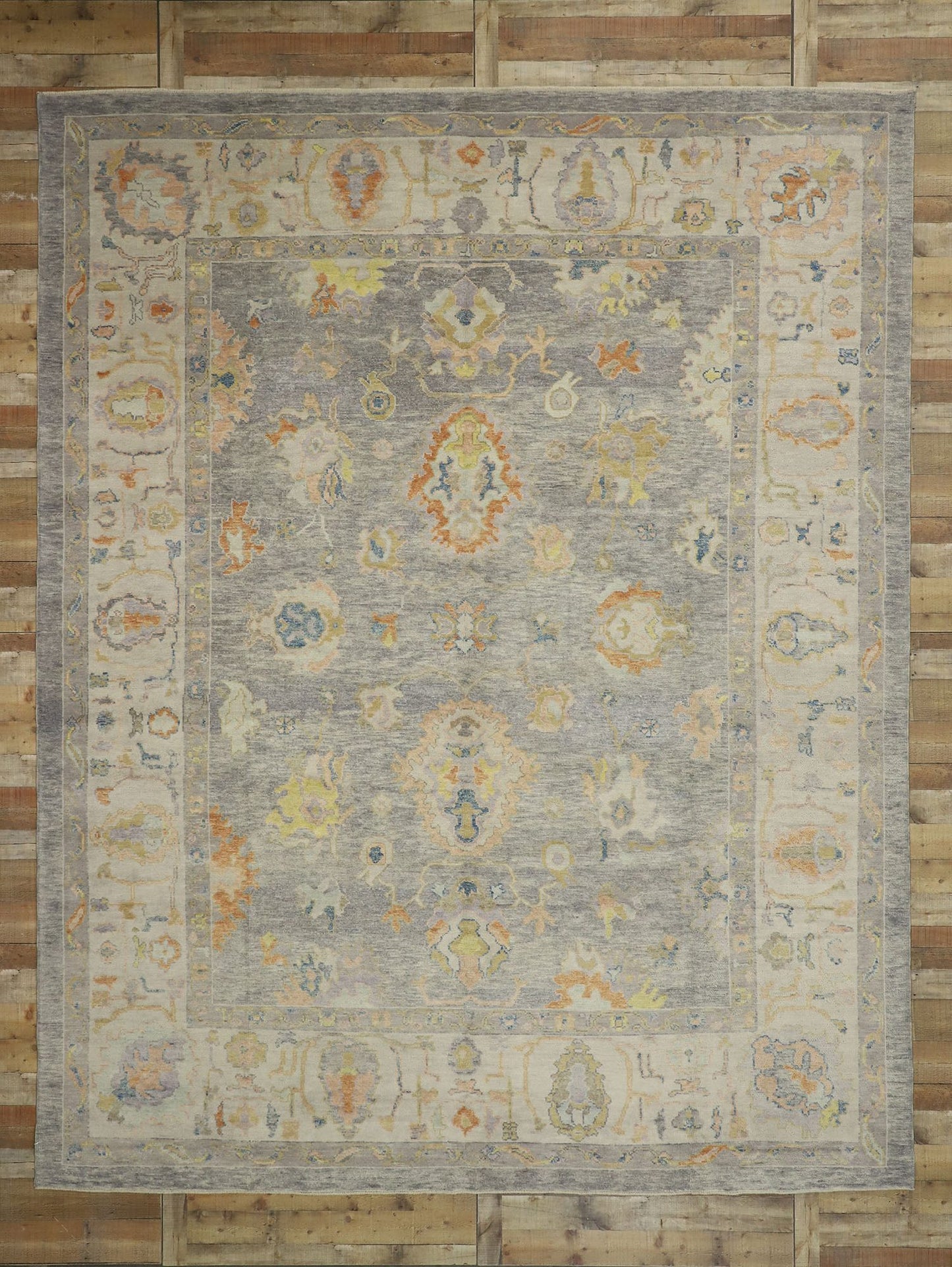 11 x 14 Gray Turkish Oushak Rug 52731