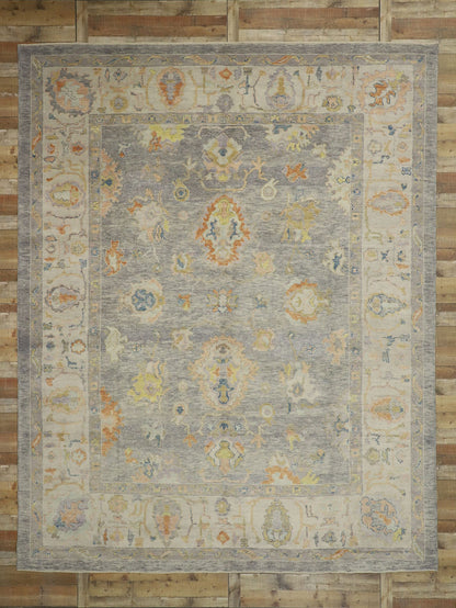 11 x 14 Gray Turkish Oushak Rug 52731