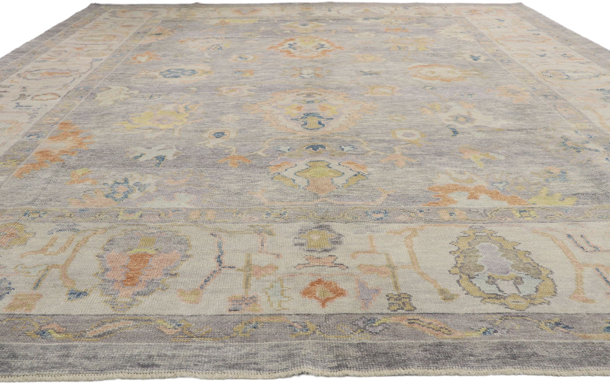 11 x 14 Gray Turkish Oushak Rug 52731