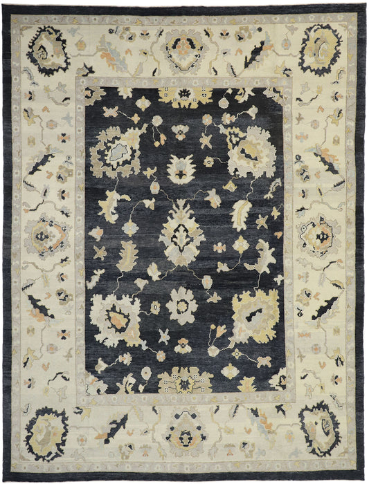 11 x 15 Black Turkish Oushak Rug 52737