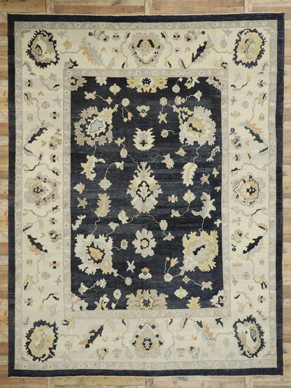 11 x 15 Black Turkish Oushak Rug 52737