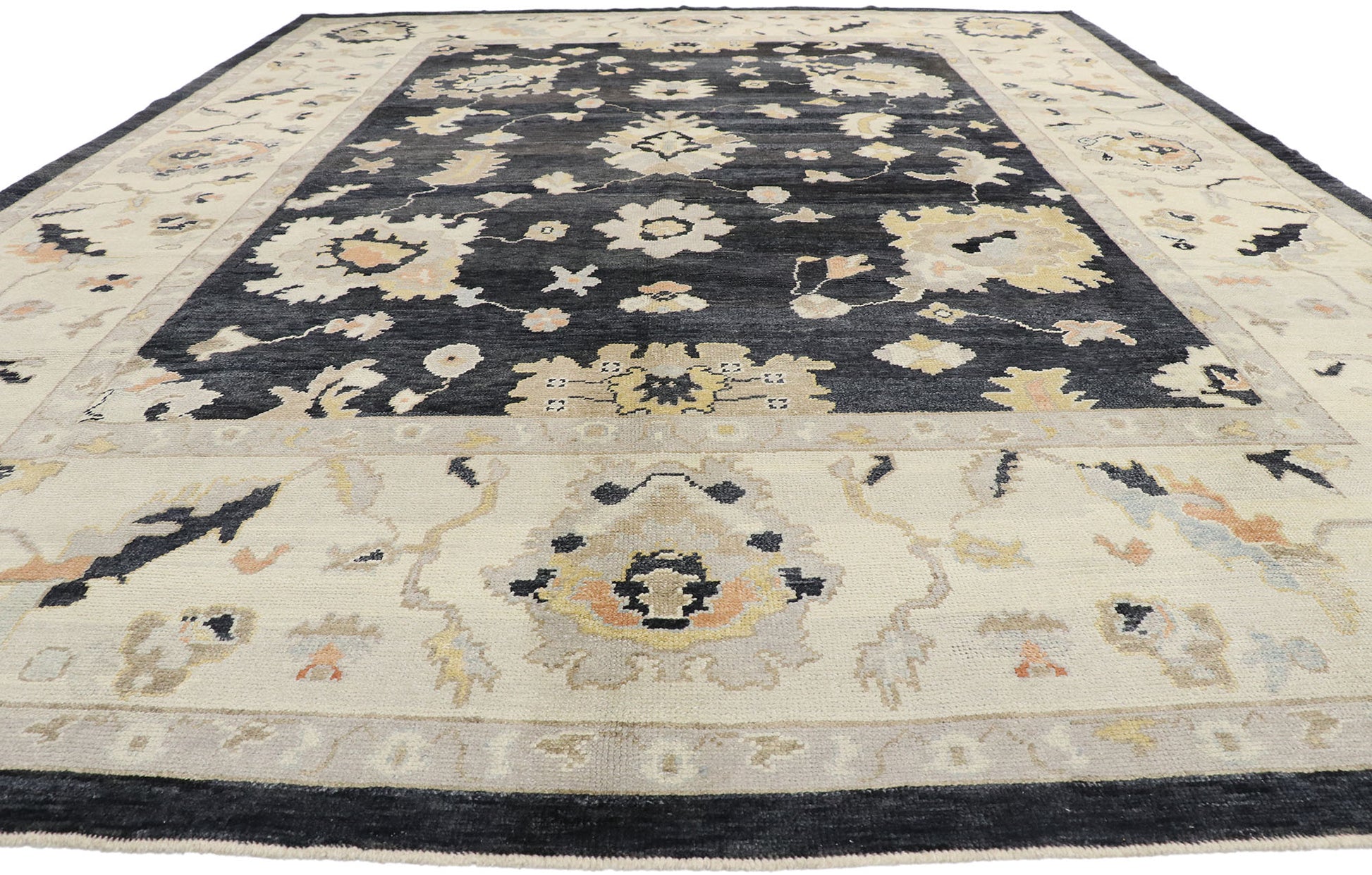 11 x 15 Black Turkish Oushak Rug 52737