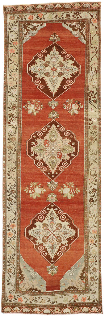 4 x 11 Vintage Turkish Oushak Rug 52739
