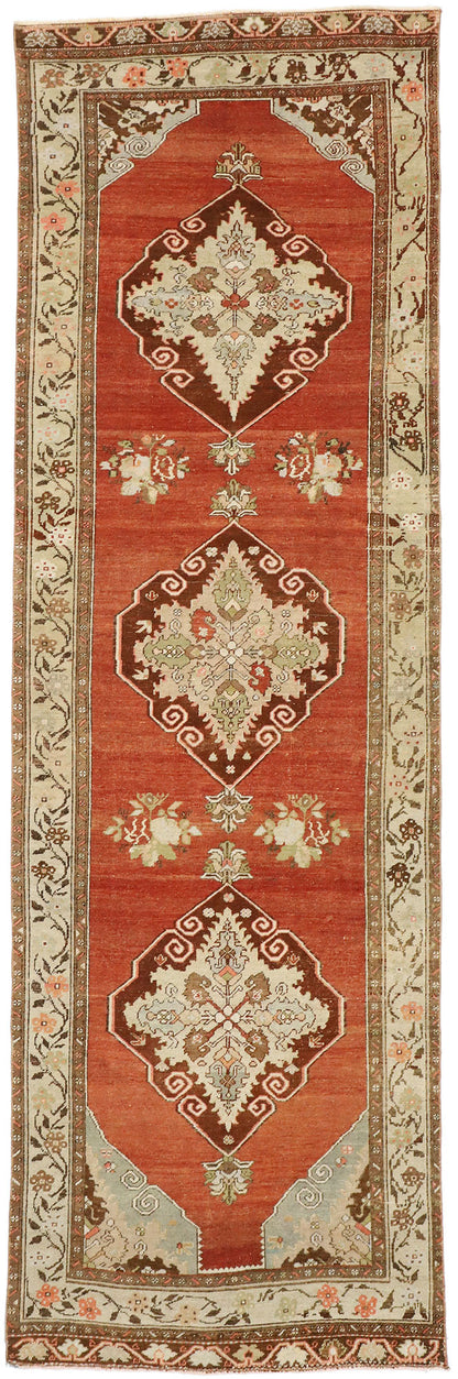 4 x 11 Vintage Turkish Oushak Rug 52739