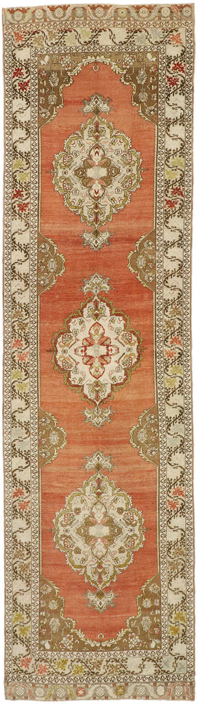 4 x 13 Vintage Turkish Oushak Runner 52741