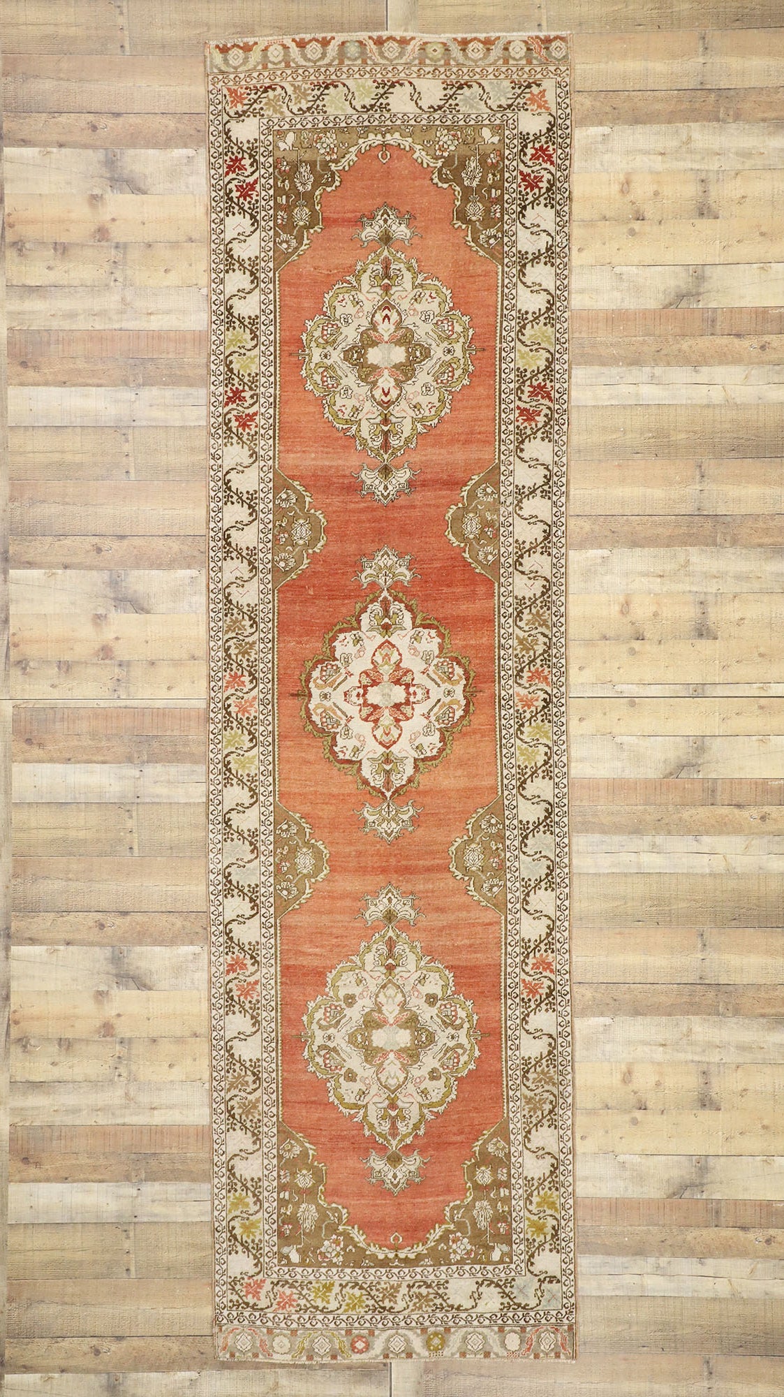 4 x 13 Vintage Turkish Oushak Runner 52741