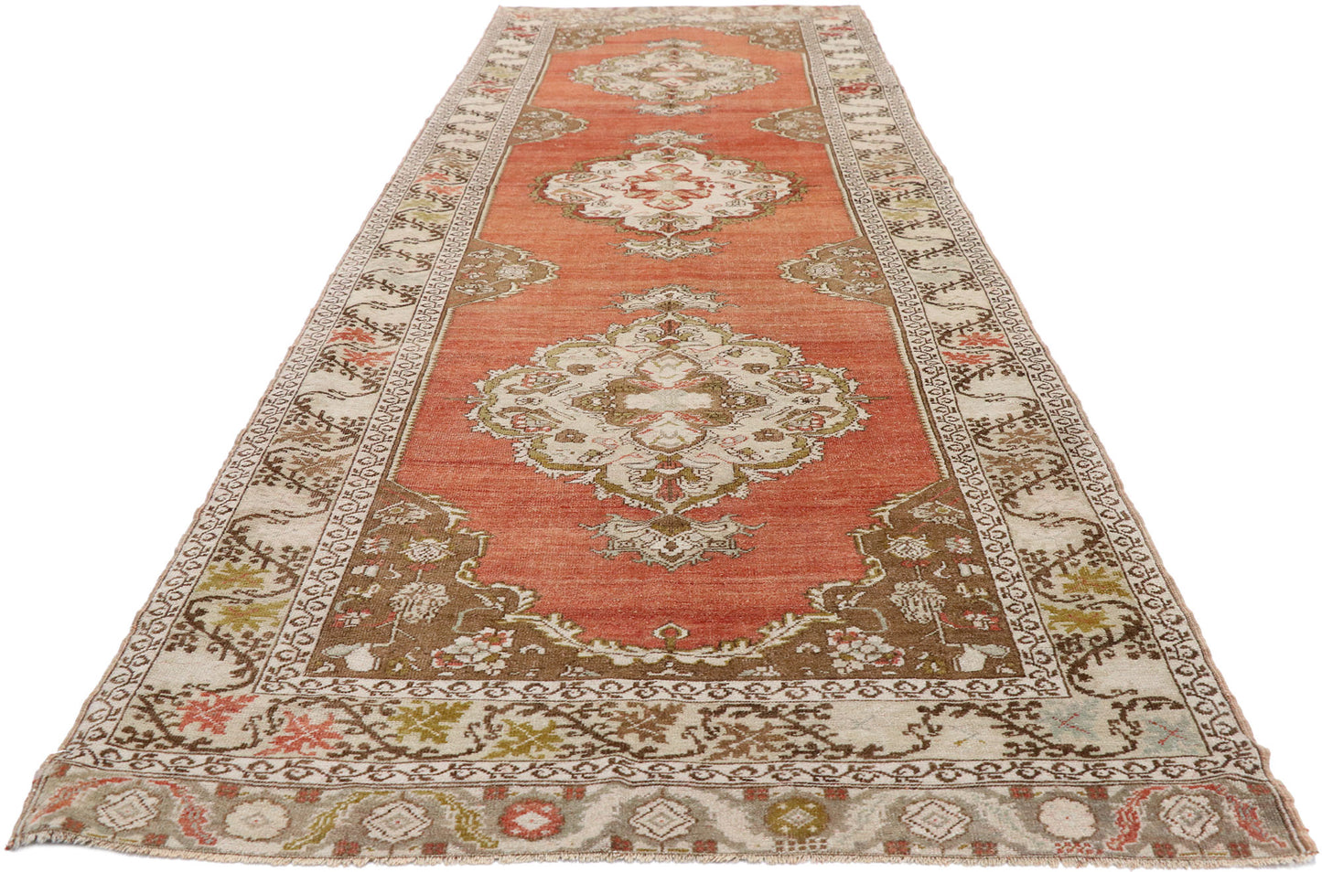 4 x 13 Vintage Turkish Oushak Runner 52741