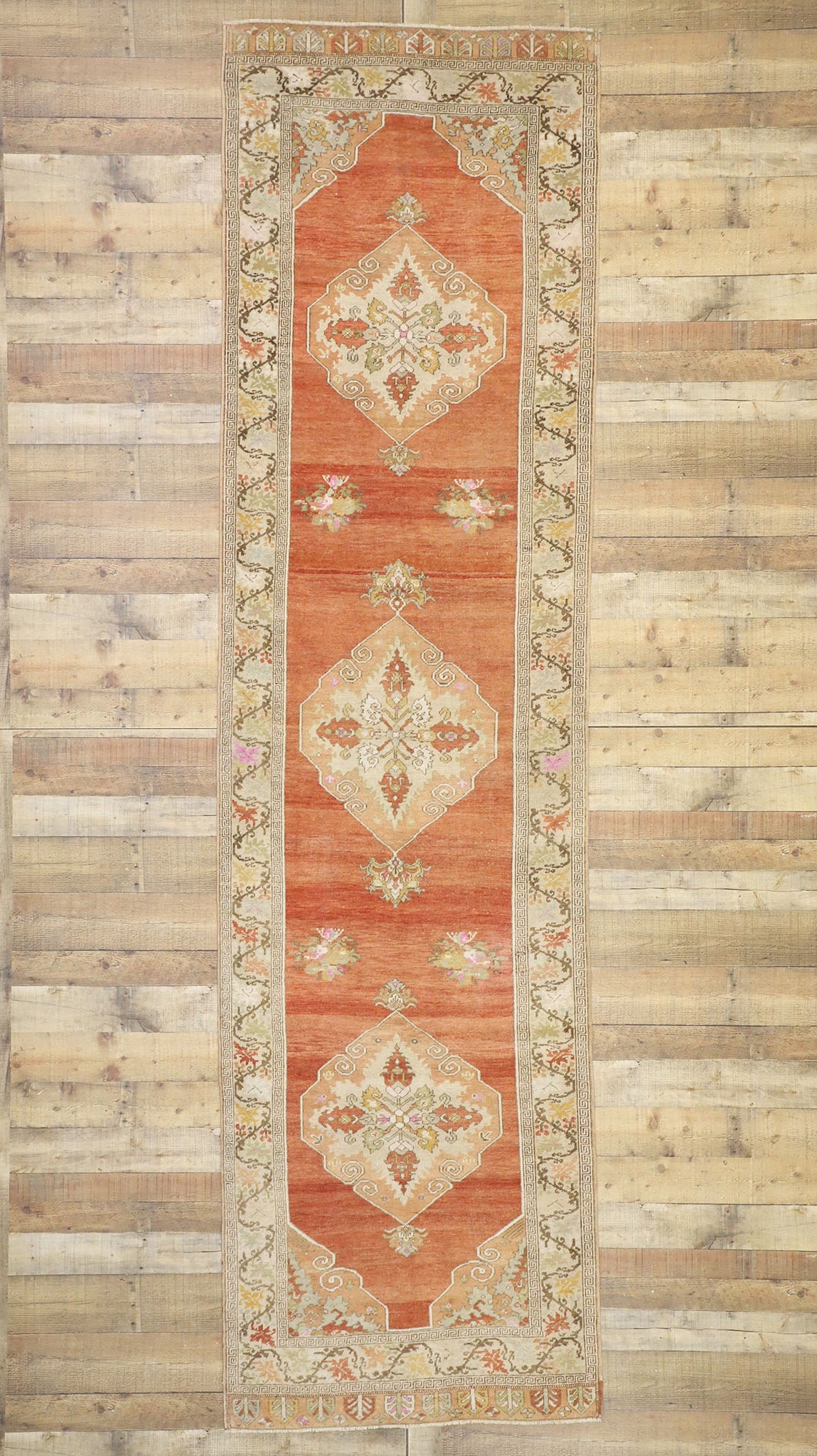 4 x 13 Vintage Turkish Oushak Runner 52742