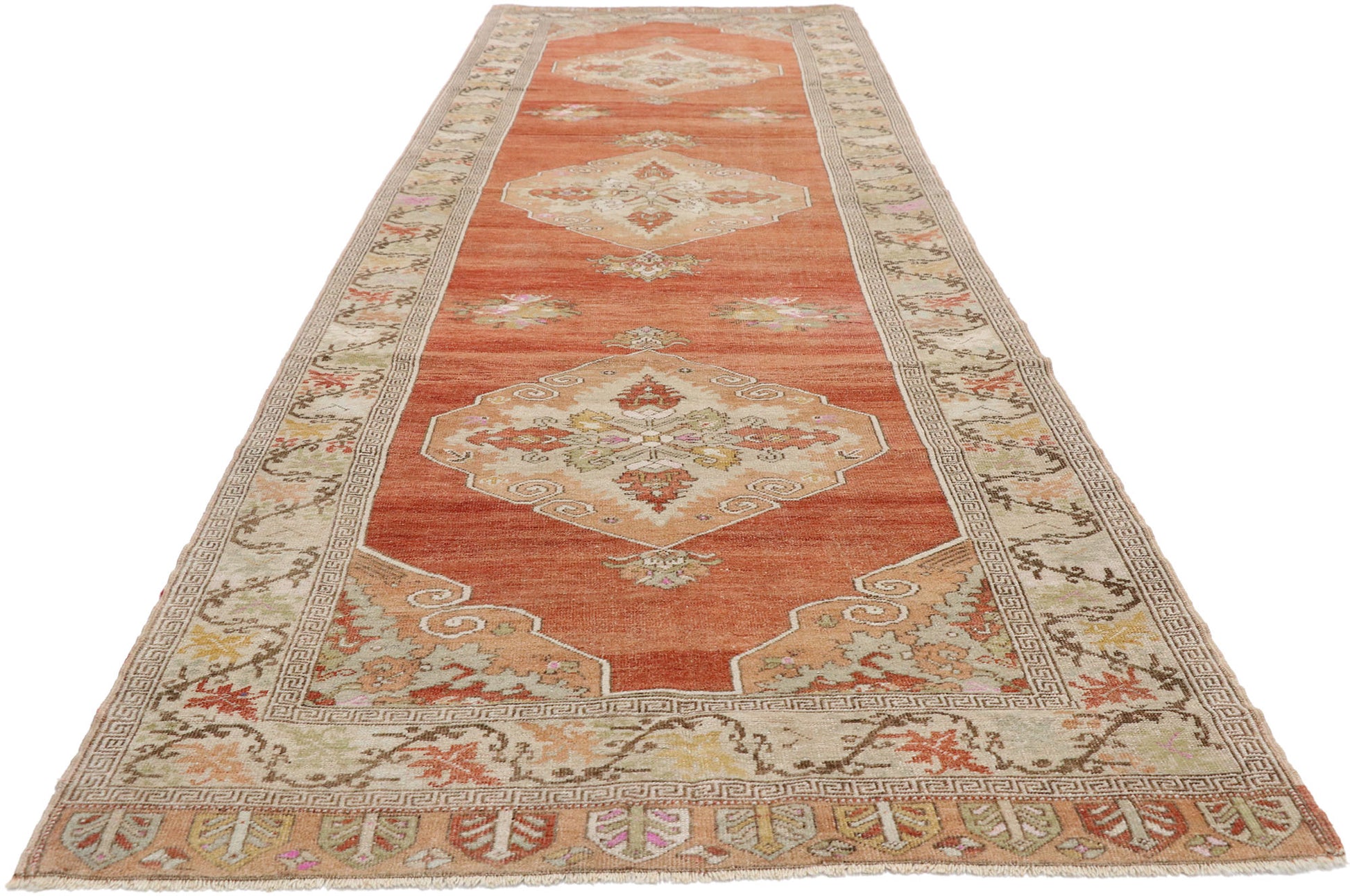 4 x 13 Vintage Turkish Oushak Runner 52742