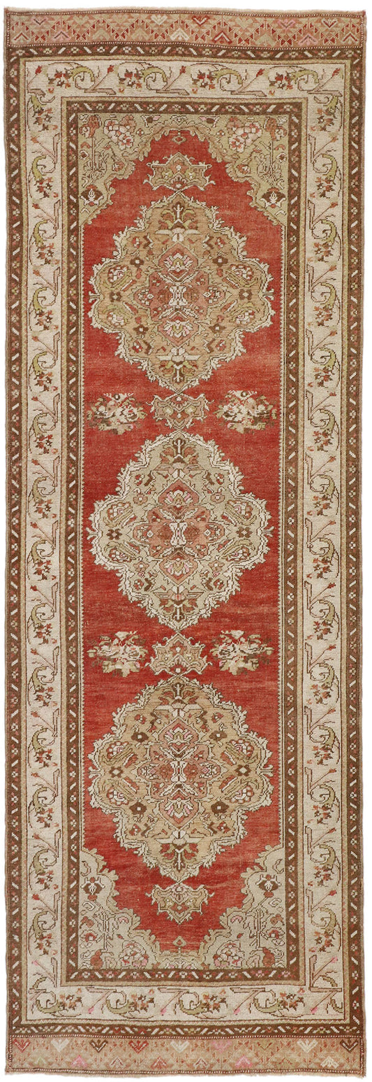 4 x 11 Vintage Turkish Oushak Rug 52743
