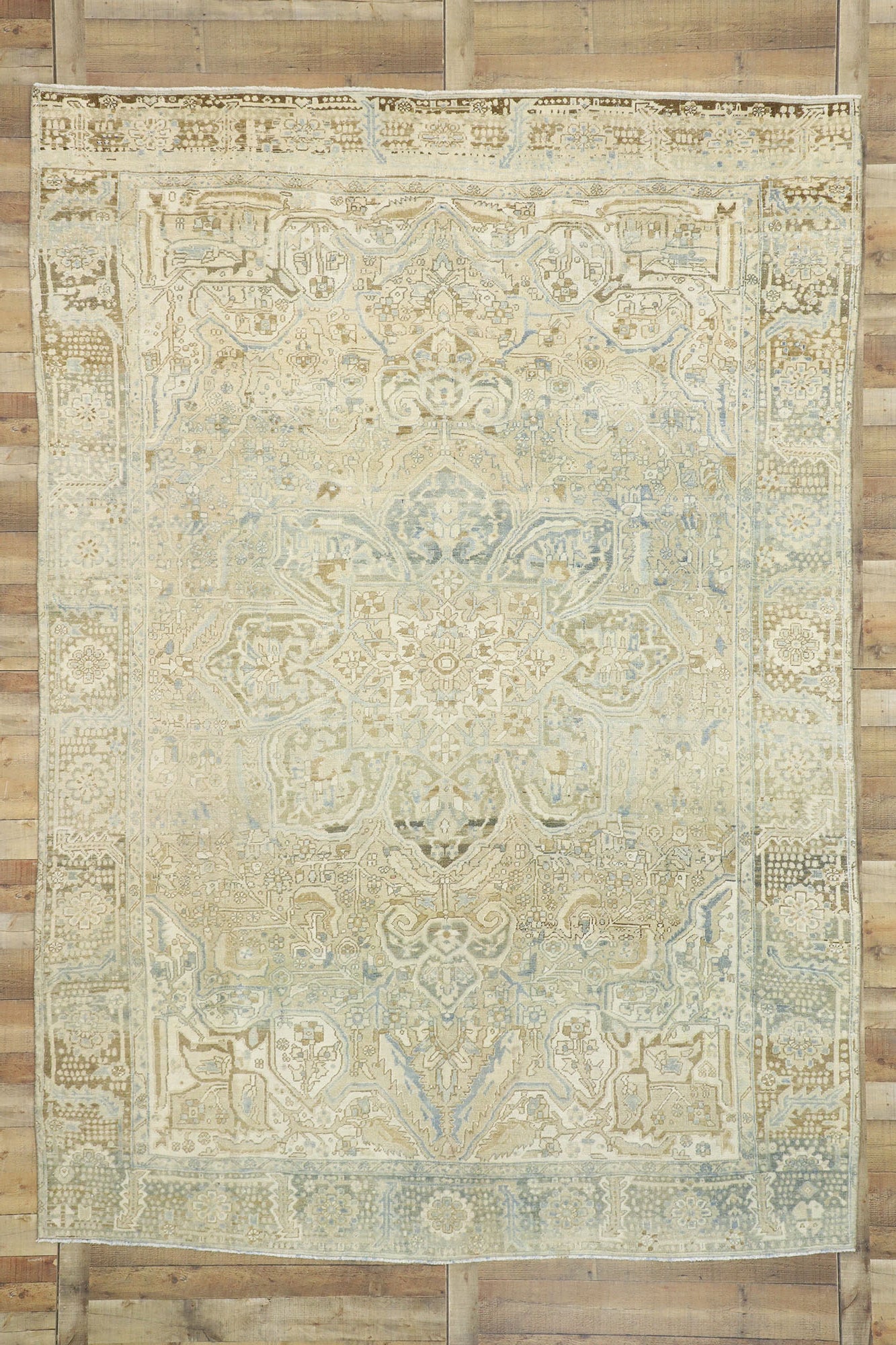 9 x 12 Vintage Persian Heriz Rug 52756