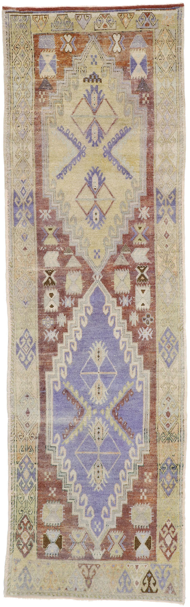 4 x 11 Vintage Turkish Oushak Rug 52757
