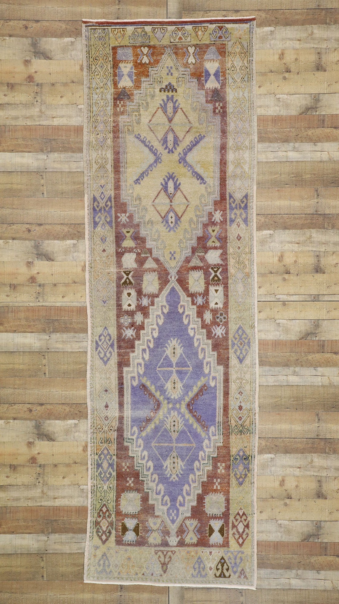 4 x 11 Vintage Turkish Oushak Rug 52757