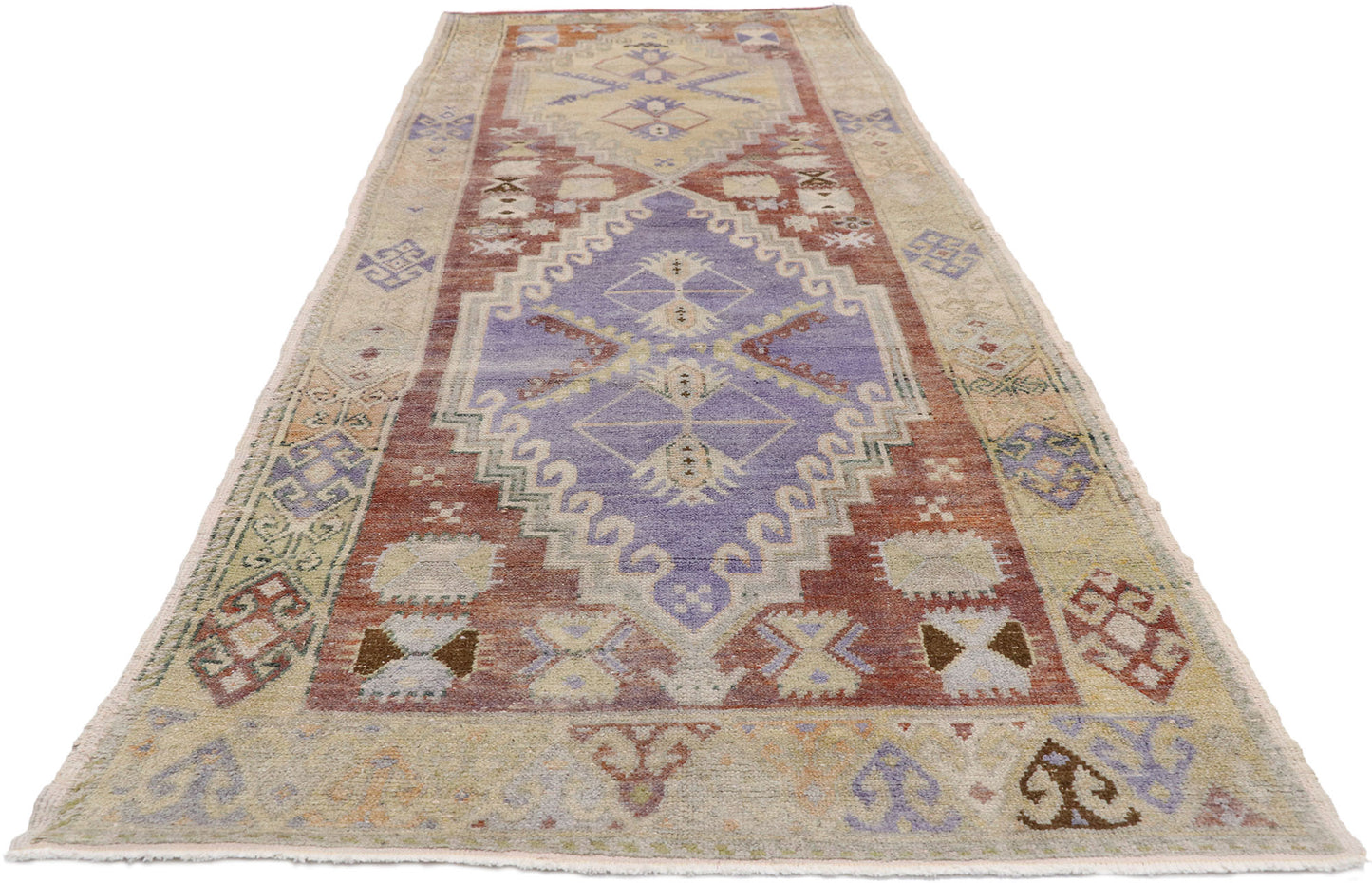 4 x 11 Vintage Turkish Oushak Rug 52757