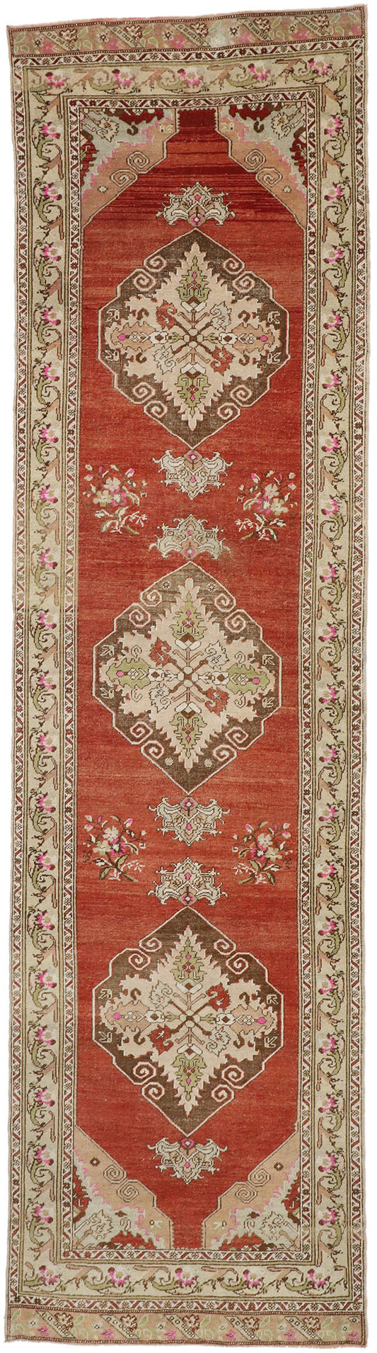 4 x 13 Vintage Turkish Oushak Rug 52758