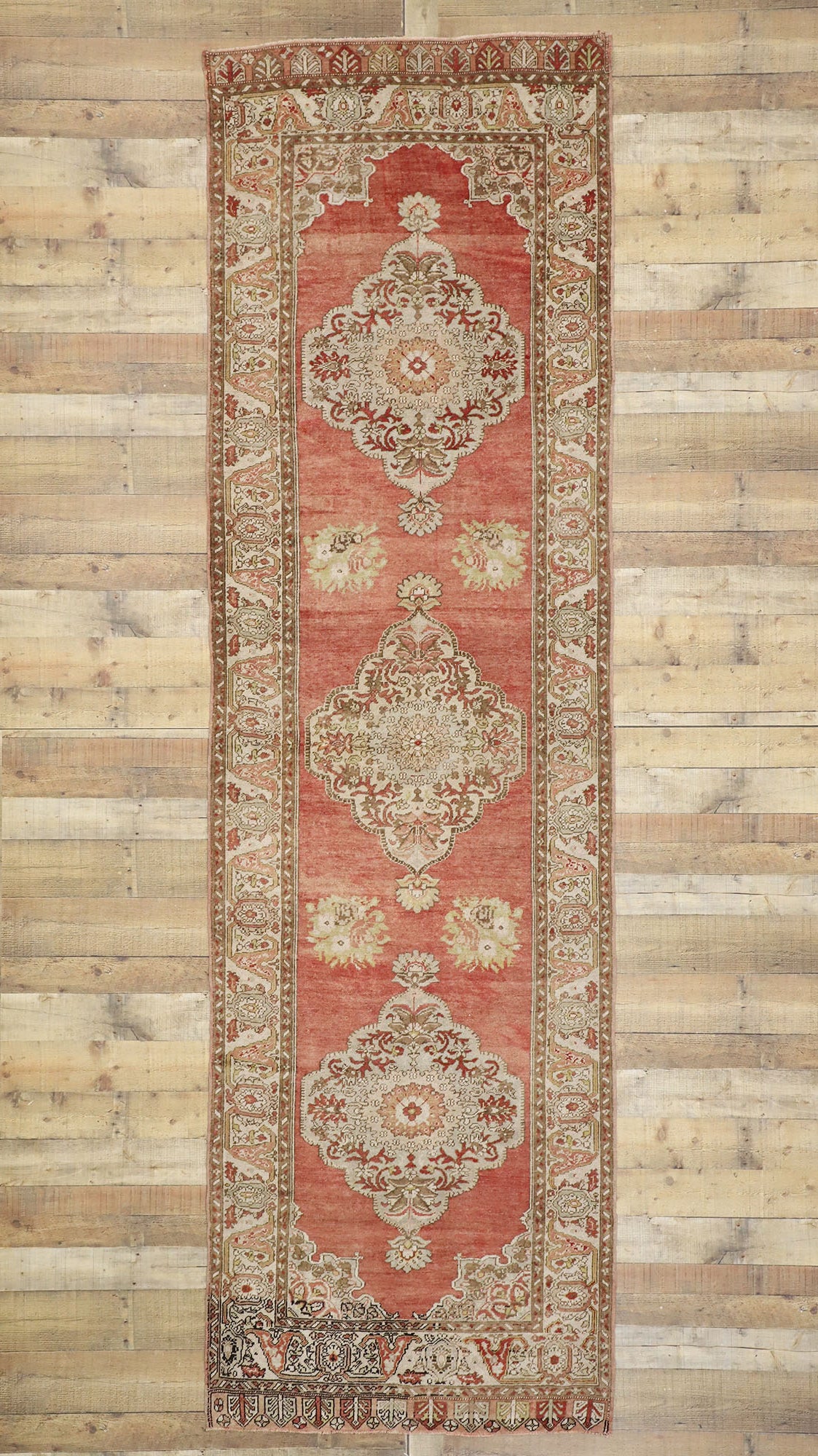 4 x 12 Vintage Turkish Oushak Runner 52759