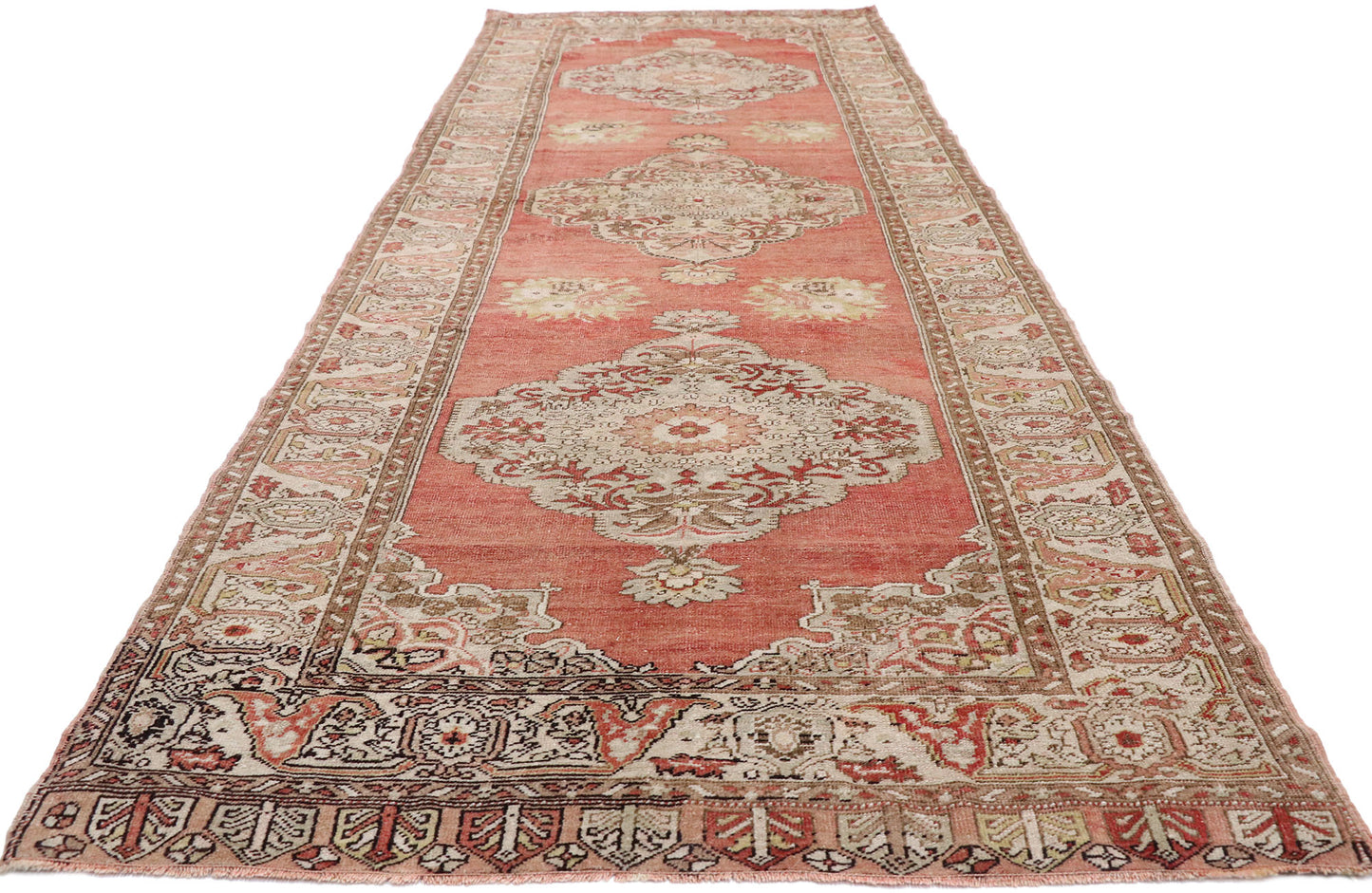 4 x 12 Vintage Turkish Oushak Runner 52759