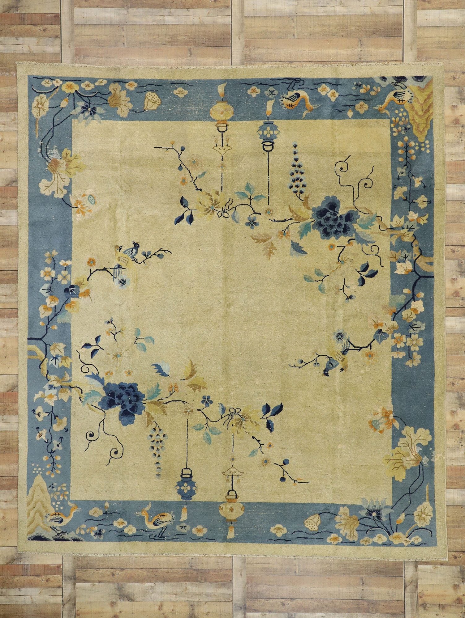 10 x 12 Antique Distressed Chinese Peking Rug 52764