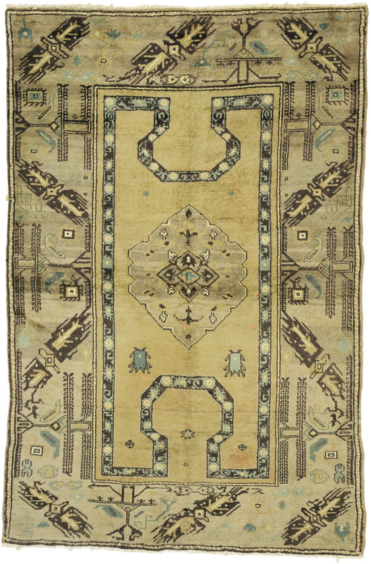 4 x 6 Vintage Oushak Rug 52765