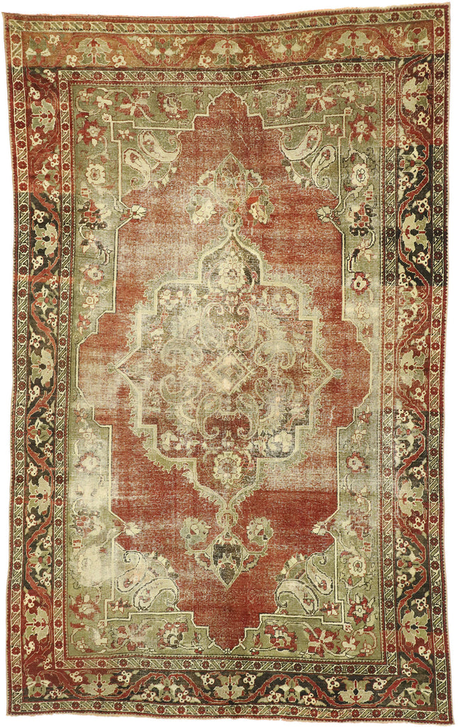 7 x 11 Vintage Turkish Oushak Rug 52768