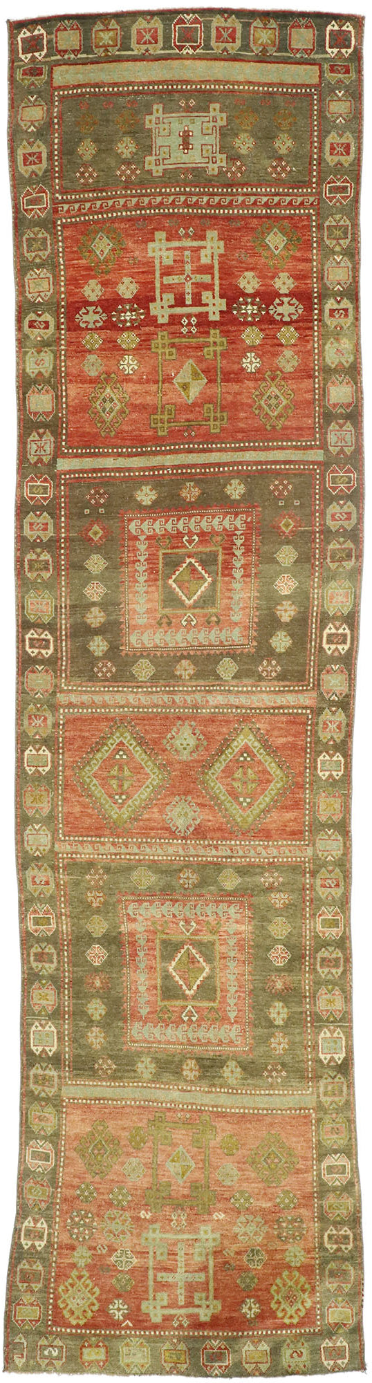 4 x 15 Vintage Turkish Oushak Rug 52770
