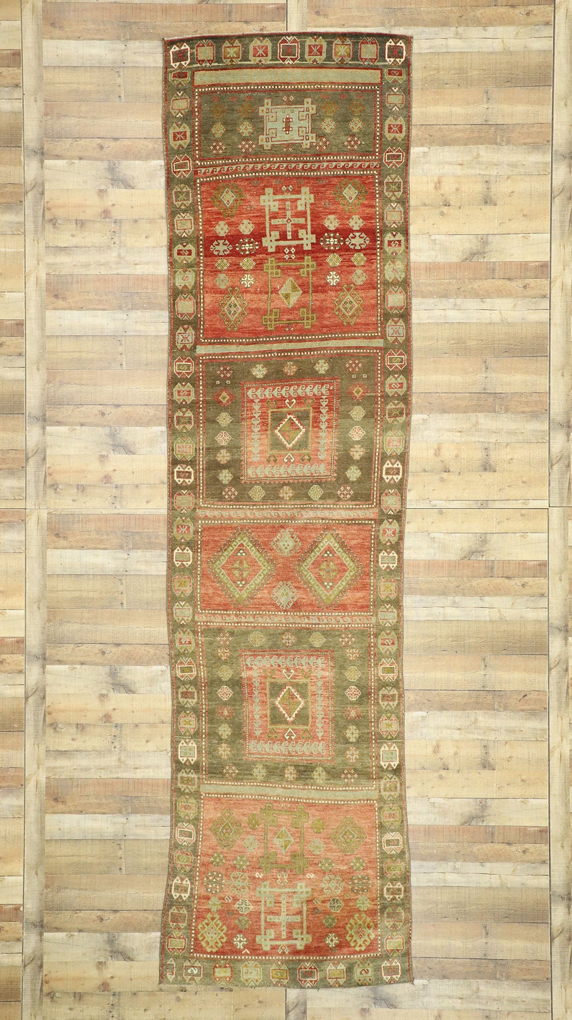 4 x 15 Vintage Turkish Oushak Rug 52770