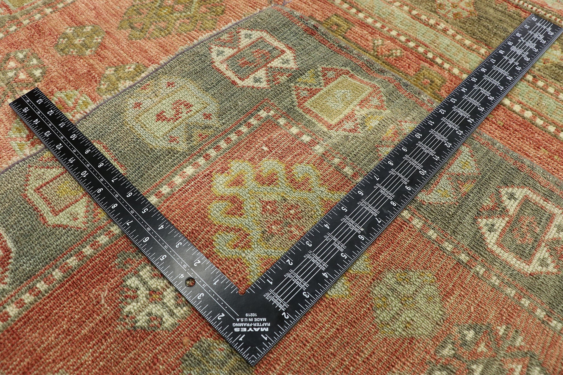 4 x 15 Vintage Turkish Oushak Rug 52770
