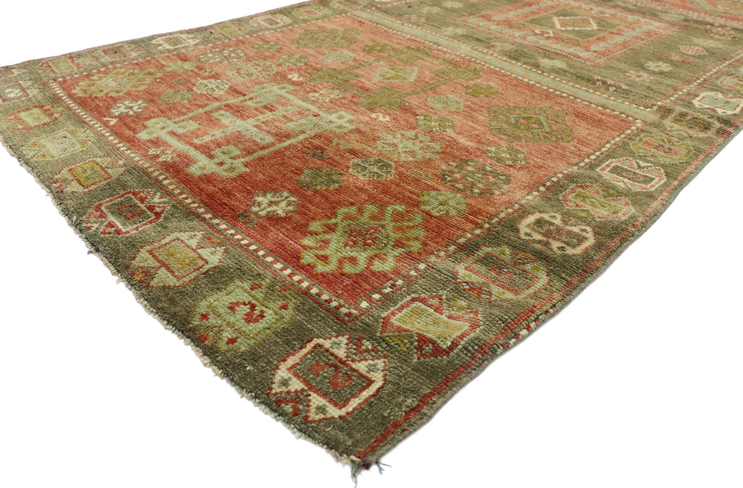 4 x 15 Vintage Turkish Oushak Rug 52770