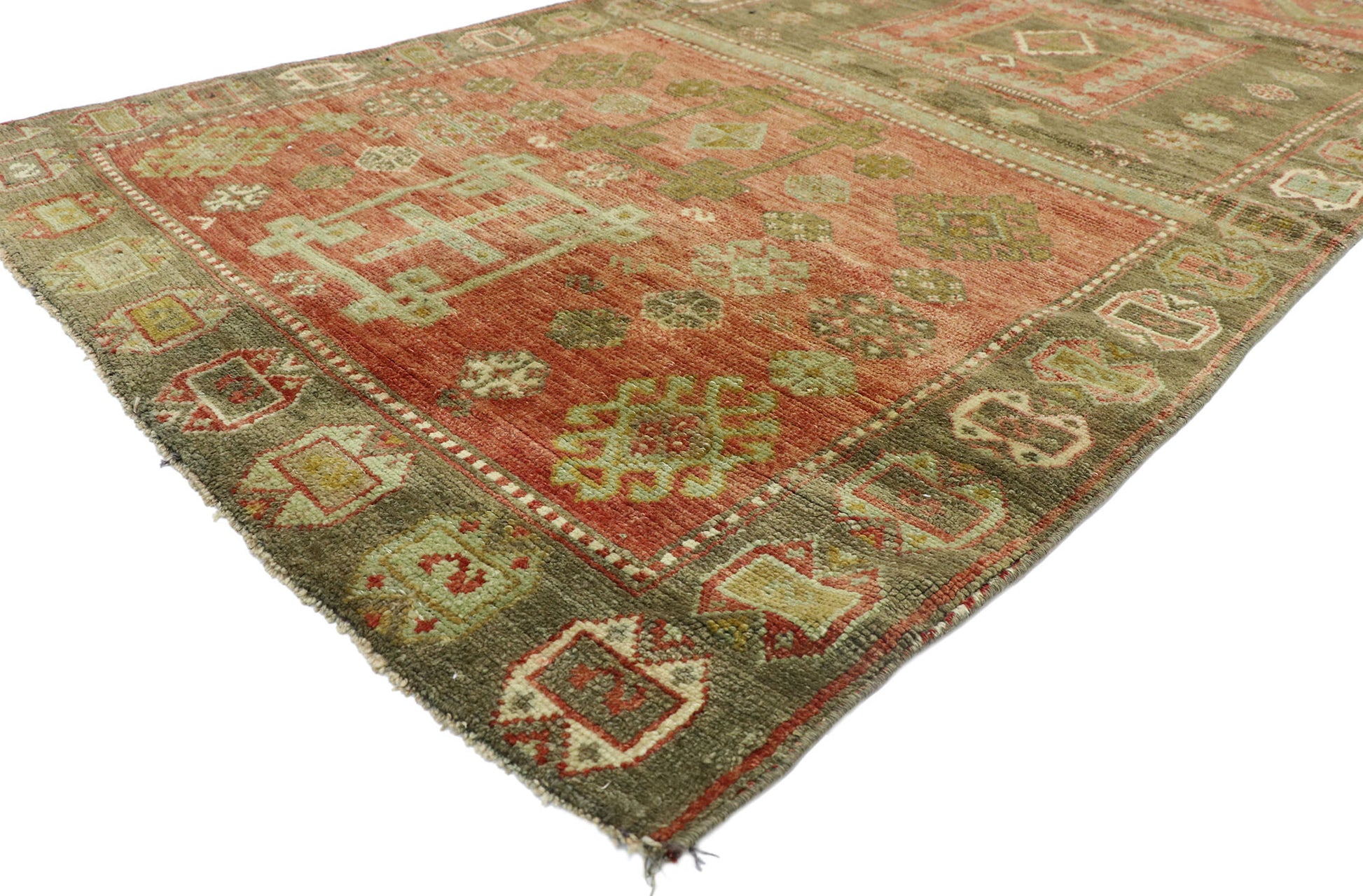 4 x 15 Vintage Turkish Oushak Rug 52770