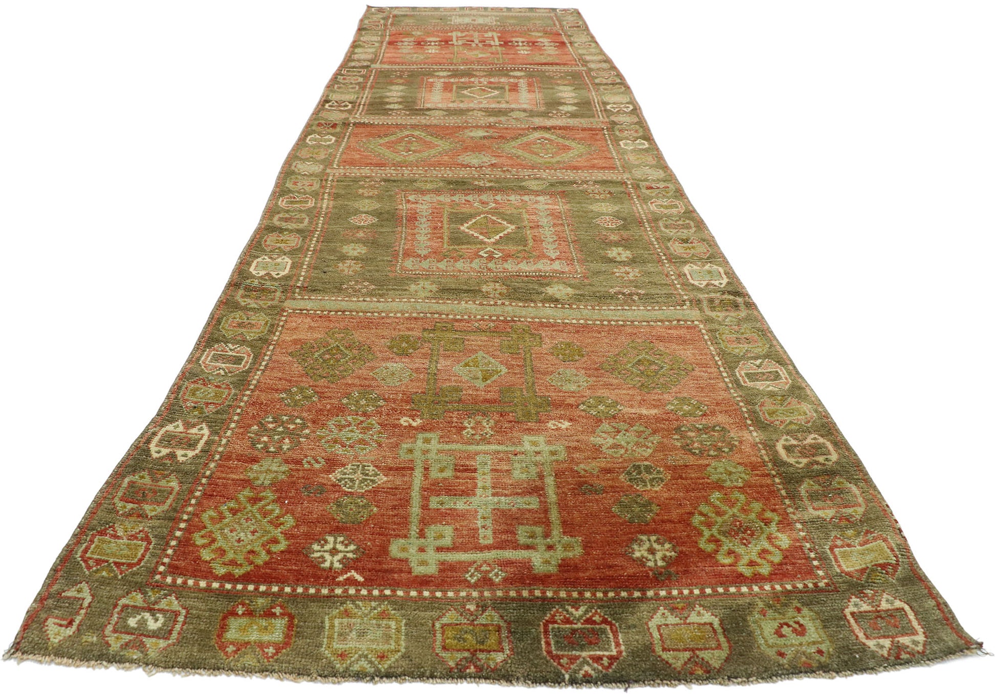 4 x 15 Vintage Turkish Oushak Rug 52770