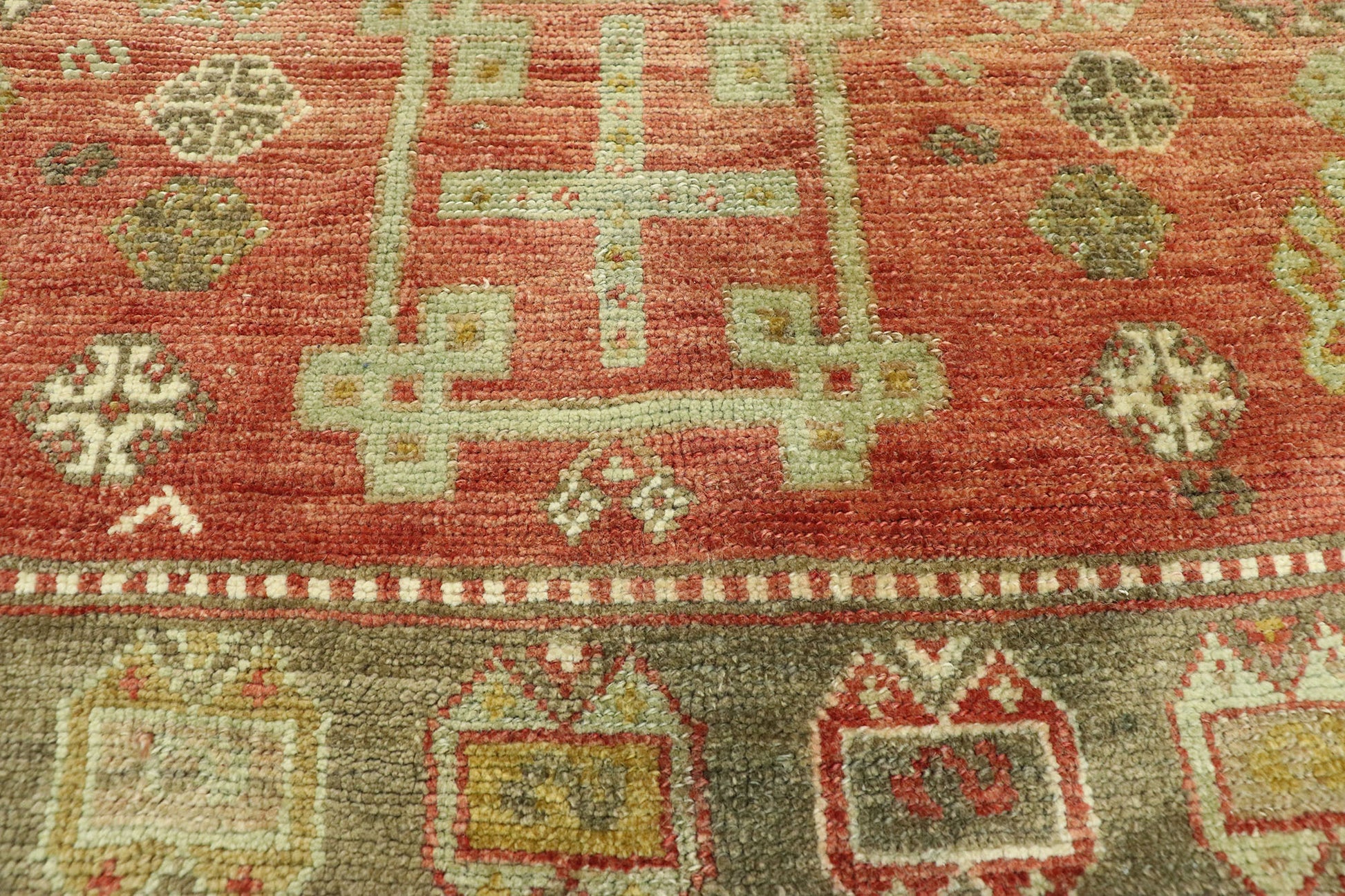 4 x 15 Vintage Turkish Oushak Rug 52770
