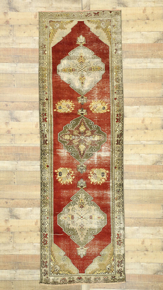 3 x 10 Vintage Turkish Oushak Runner 52772