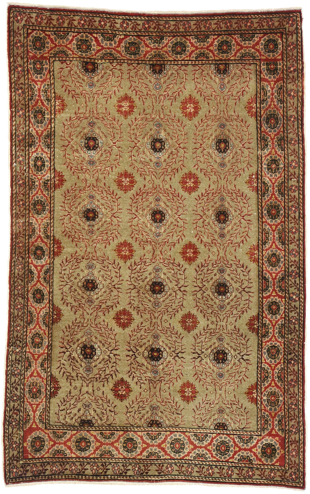 4 x 6 Vintage Turkish Oushak Rug 52774