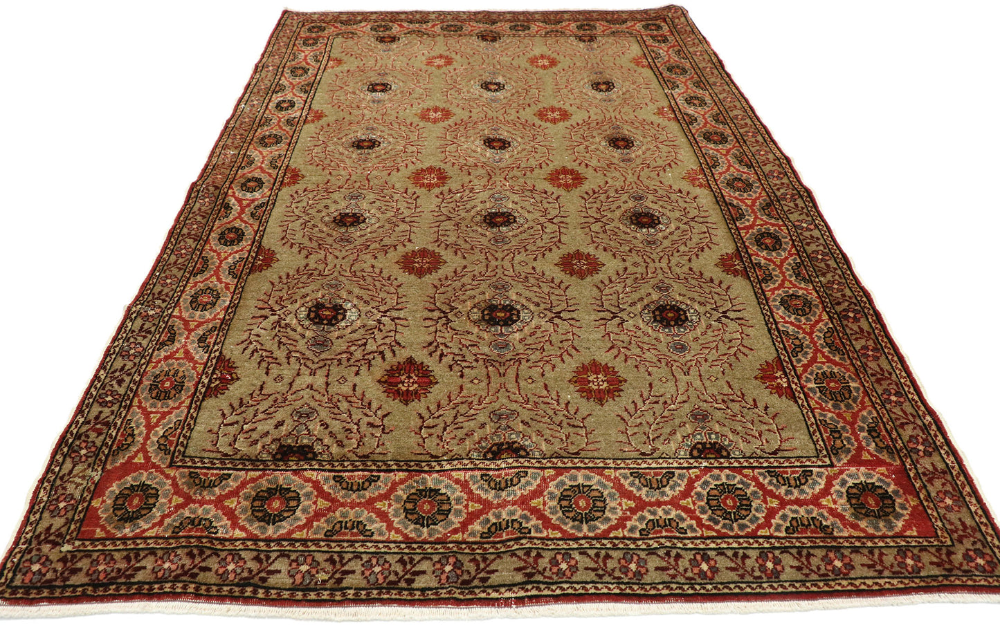 4 x 6 Vintage Turkish Oushak Rug 52774