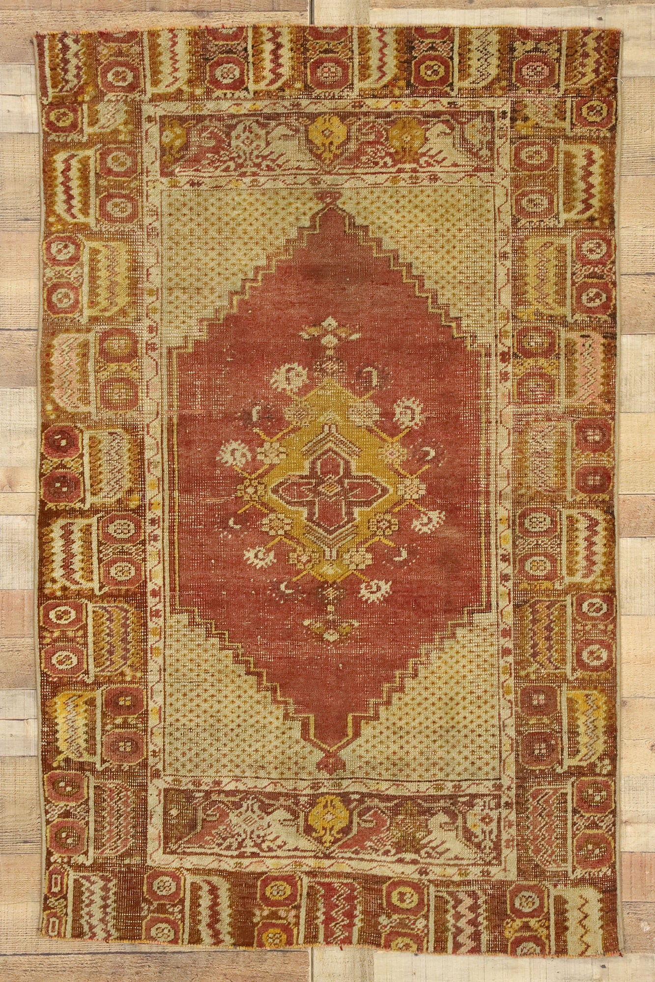 3 x 5 Vintage Turkish Oushak Rug 52775