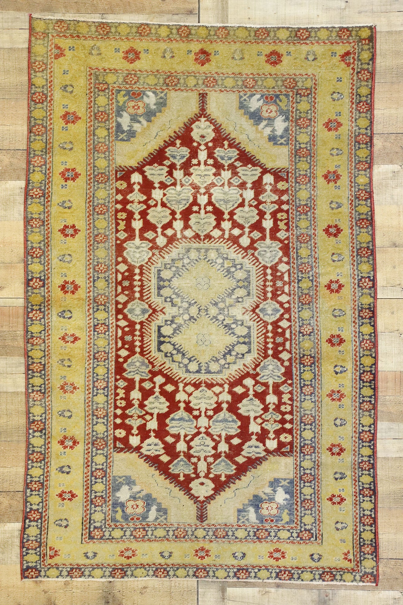 4 x 6 Vintage Turkish Oushak Rug 52778