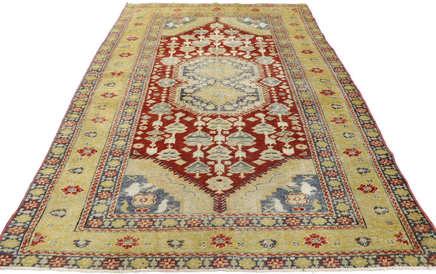 4 x 6 Vintage Turkish Oushak Rug 52778