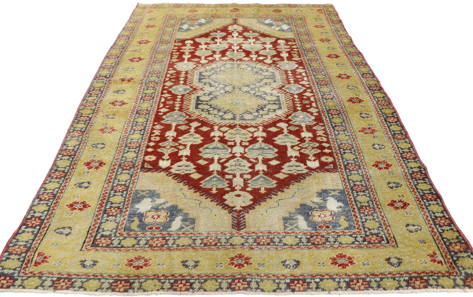 4 x 6 Vintage Turkish Oushak Rug 52778