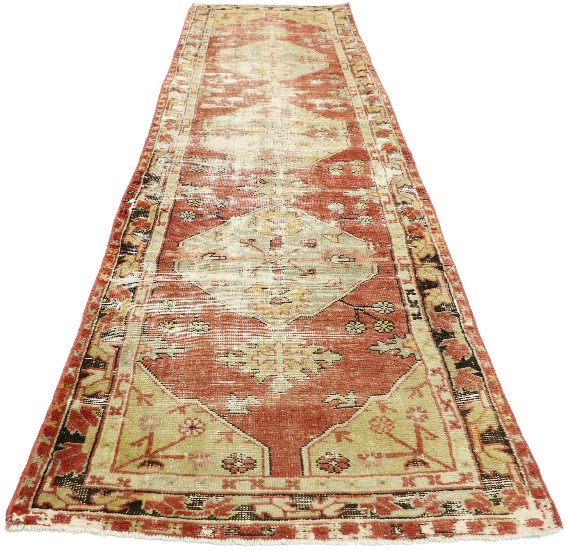 2 x 9 Vintage Turkish Oushak Runner 52780